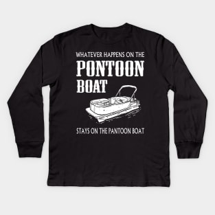 Pontoon boat what happens Kids Long Sleeve T-Shirt